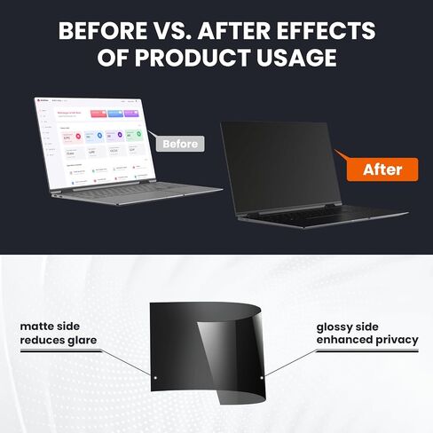 HD Laptop Privacy Screen 10.1 inch, Upgraded Laptop Privacy Screen for 16:9 Widescreen Removable Anti Glare Laptop Screen Cover and Blue Light UV-Blocking Screen Privacy Filter in Saudi Arabia