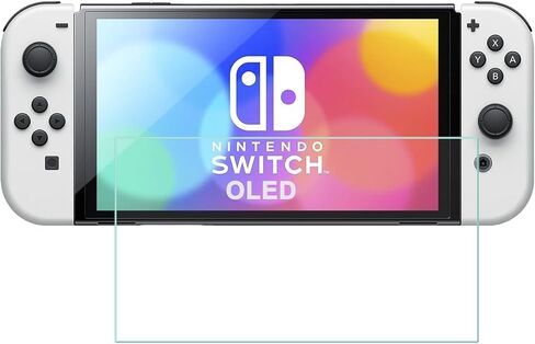 واقي شاشة لجهاز Nintendo Switch OLED، قطعة واحدة من الزجاج المقسى مصمم لجهاز Nintendo Switch OLED، عالي الدقة، صلابة 9H، 0.33 مم، مضاد للخدش، خالي من الفقاعات، سهل التركيب in Saudi Arabia