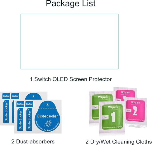 واقي شاشة لجهاز Nintendo Switch OLED، قطعة واحدة من الزجاج المقسى مصمم لجهاز Nintendo Switch OLED، عالي الدقة، صلابة 9H، 0.33 مم، مضاد للخدش، خالي من الفقاعات، سهل التركيب in Saudi Arabia