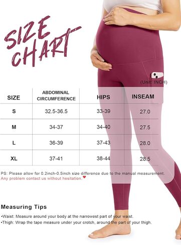 Enerful Womens Maternity Leggings with Pockets Workout Legging Pants Buttery Soft Pregnancy Active Wear Yoga Tights in Saudi Arabia