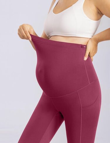 Enerful Womens Maternity Leggings with Pockets Workout Legging Pants Buttery Soft Pregnancy Active Wear Yoga Tights in Saudi Arabia