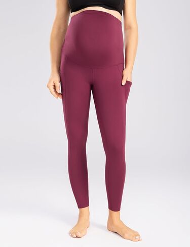 Enerful Womens Maternity Leggings with Pockets Workout Legging Pants Buttery Soft Pregnancy Active Wear Yoga Tights in Saudi Arabia