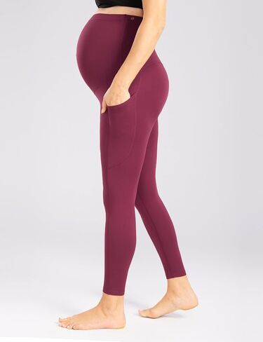 Enerful Womens Maternity Leggings with Pockets Workout Legging Pants Buttery Soft Pregnancy Active Wear Yoga Tights in Saudi Arabia