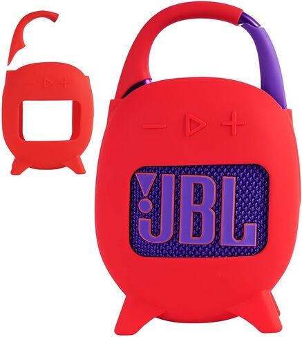 for JBL Clip 5 Portable Bluetooth Speaker Silicone Cover Case, Protective Silicone Case for JBL Clip 5 Portable Bluetooth Speaker Accessories(Red) in Saudi Arabia