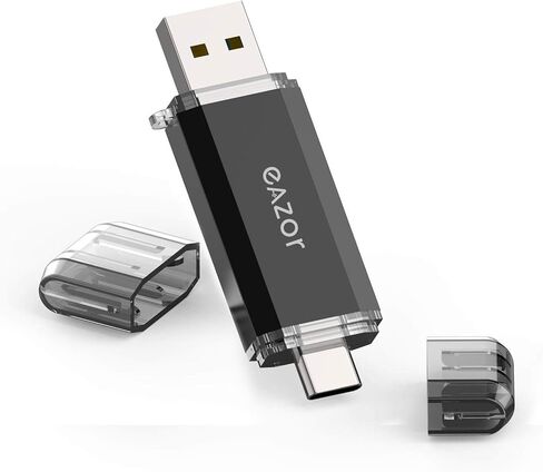 محرك فلاش من النوع C، 2 في 1 OTG USB C+ USB 2.0 محرك مزدوج مقاوم للماء مع سلسلة مفاتيح معدنية للكمبيوتر، ماك بوك، جوجل كروم بوك بيكسل، سامسونج جالاكسي (2.0) (النوع C 128G 2.0) in Kuwait
