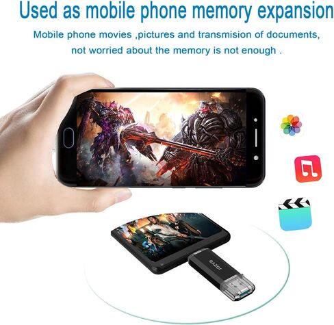 محرك فلاش من النوع C، 2 في 1 OTG USB C+ USB 2.0 محرك مزدوج مقاوم للماء مع سلسلة مفاتيح معدنية للكمبيوتر، ماك بوك، جوجل كروم بوك بيكسل، سامسونج جالاكسي (2.0) (النوع C 128G 2.0) in Kuwait