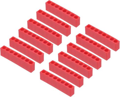 HARFINGTON 12pcs Plastic Hex Shank Screwdriver Bit Holder Organizer 9 Holes 1/4 Inch Plastic Drill Bits Storage Case for Any 1/4" Hex Shank Metal Driver Bits Use, Red in Saudi Arabia