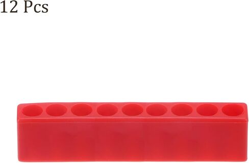 HARFINGTON 12pcs Plastic Hex Shank Screwdriver Bit Holder Organizer 9 Holes 1/4 Inch Plastic Drill Bits Storage Case for Any 1/4" Hex Shank Metal Driver Bits Use, Red in Saudi Arabia