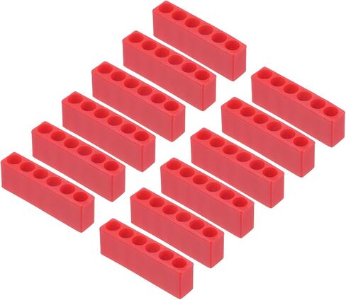 HARFINGTON 12pcs Plastic Hex Shank Screwdriver Bit Holder Organizer 9 Holes 1/4 Inch Plastic Drill Bits Storage Case for Any 1/4" Hex Shank Metal Driver Bits Use, Red in Saudi Arabia