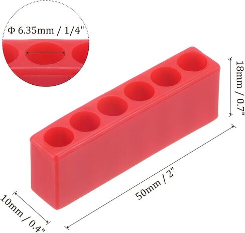 HARFINGTON 12pcs Plastic Hex Shank Screwdriver Bit Holder Organizer 9 Holes 1/4 Inch Plastic Drill Bits Storage Case for Any 1/4" Hex Shank Metal Driver Bits Use, Red in Saudi Arabia