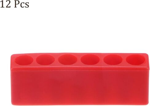 HARFINGTON 12pcs Plastic Hex Shank Screwdriver Bit Holder Organizer 9 Holes 1/4 Inch Plastic Drill Bits Storage Case for Any 1/4" Hex Shank Metal Driver Bits Use, Red in Saudi Arabia