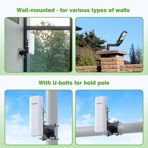 Universal Antenna Mount Brackets with U-Bolts Kit Wall-Mounted / Pole Mount, L Shaped Mount for Starlink, WiFi Bridge, and Access Points on Walls, Poles, Roofs, RVs, Yachts, and Camping Setups in Kuwait