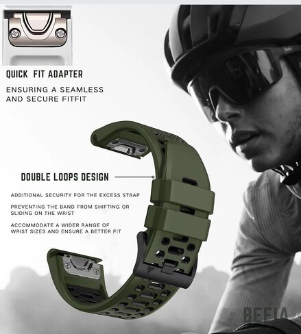 سوار ساعة Quickfit 22 ملم لـ Garmin Fenix ​​5 6 7 Pro Solar Forerunner 935 745 965 955، 22 حزام معصم قابل للتنفس in Saudi Arabia