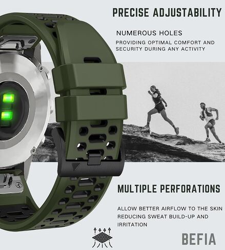 سوار ساعة Quickfit 22 ملم لـ Garmin Fenix ​​5 6 7 Pro Solar Forerunner 935 745 965 955، 22 حزام معصم قابل للتنفس in Saudi Arabia