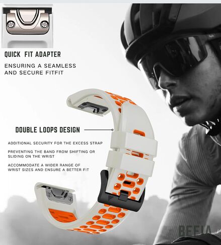 سوار ساعة Quickfit 22 ملم لـ Garmin Fenix ​​5 6 7 Pro Solar Forerunner 935 745 965 955، 22 حزام معصم قابل للتنفس in Saudi Arabia