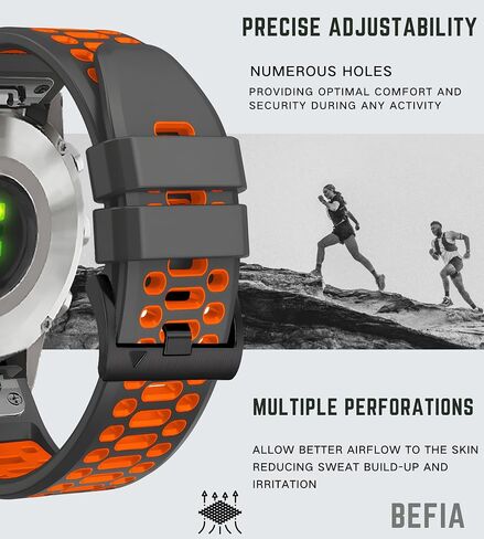 سوار ساعة Quickfit 22 ملم لـ Garmin Fenix ​​5 6 7 Pro Solar Forerunner 935 745 965 955، 22 حزام معصم قابل للتنفس in Saudi Arabia