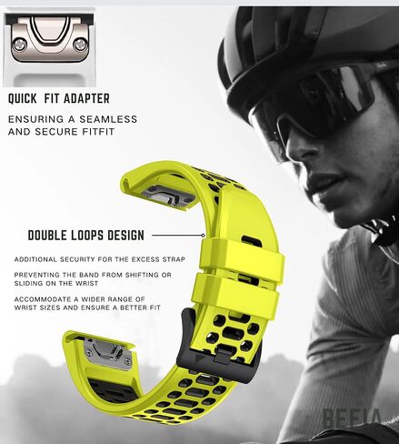 سوار ساعة Quickfit 22 ملم لـ Garmin Fenix ​​5 6 7 Pro Solar Forerunner 935 745 965 955، 22 حزام معصم قابل للتنفس in Saudi Arabia
