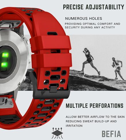 سوار ساعة Quickfit 22 ملم لـ Garmin Fenix ​​5 6 7 Pro Solar Forerunner 935 745 965 955، 22 حزام معصم قابل للتنفس in Saudi Arabia