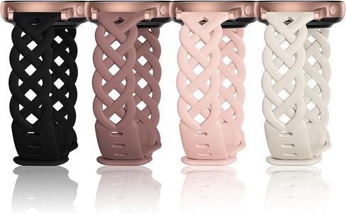 20mm Braided Silicone Band Compatible for Samsung Galaxy Watch 7 6 5 4 40mm 44mm,5 Pro 45mm/Watch 6 4 Classic Band 42mm 46mm 43mm 47mm,Galaxy Watch 3/Active 2 40mm 46mm, Women Slim Lace Sport Bands in Saudi Arabia