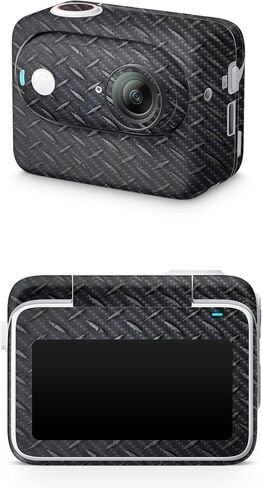 Carbon Fiber Skin Compatible with Insta360 GO 3 (2023) - Black Diamond Plate - Premium 3M Vinyl Protective Wrap Decal Cover - Easy to Apply | Crafted in The USA by MightySkins in Saudi Arabia