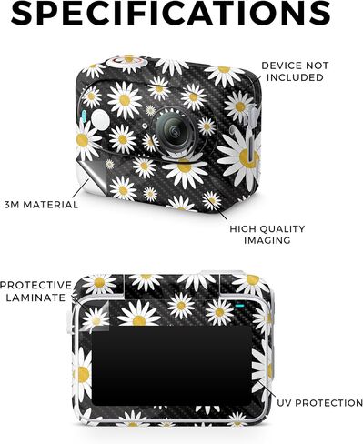 Carbon Fiber Skin Compatible with Insta360 GO 3 (2023) - Black Diamond Plate - Premium 3M Vinyl Protective Wrap Decal Cover - Easy to Apply | Crafted in The USA by MightySkins in Saudi Arabia