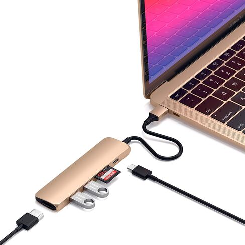 Satechi USB C Hub Multiport Adapter Slim V2, USB C Docking Station with 4K HDMI, 60W USB C PD Charging, 2 USB-A, Micro/SD Card Readers, for MacBook Pro/Air M1 M2 M3, Windows - Space Gray in Saudi Arabia