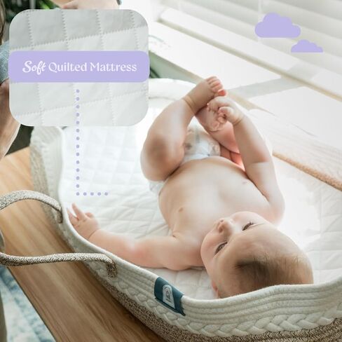 Baby Changing Basket for Baby Dresser - Moses Basket - Baby Basket - Moses Baskets for Newborn - Versatile Diaper Changing Basket - Baby Changing Basket by Everything Helps in Saudi Arabia
