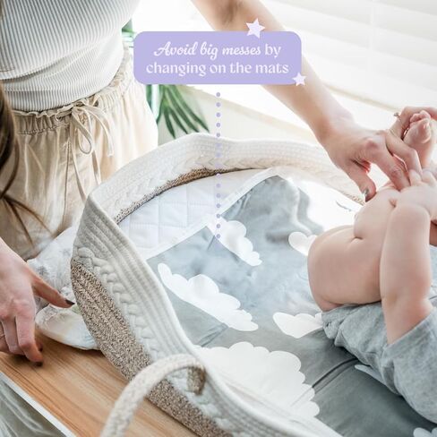 Baby Changing Basket for Baby Dresser - Moses Basket - Baby Basket - Moses Baskets for Newborn - Versatile Diaper Changing Basket - Baby Changing Basket by Everything Helps in Saudi Arabia
