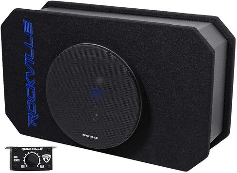 Rockville RMW8A, 8" 800W Powered Truck Subwoofer, Class D Amp, Slim Ported Enclosure, Includes Remote Bass Knob, Perfect for Deep Bass in Compact Spaces in Saudi Arabia