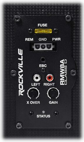 Rockville RMW8A, 8" 800W Powered Truck Subwoofer, Class D Amp, Slim Ported Enclosure, Includes Remote Bass Knob, Perfect for Deep Bass in Compact Spaces in Saudi Arabia