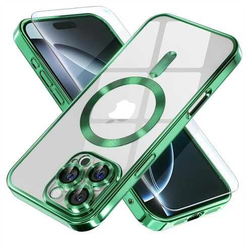 حافظة Misea المغناطيسية لهاتف iPhone 16 Pro Max مع MagSafe [لا تصفر أبدًا] [حماية من السقوط من الدرجة العسكرية] حافظة كاملة لعدسة الكاميرا مطلية ناعمة وشفافة للنساء والفتيات 6.9 بوصة، ذهبي in Saudi Arabia