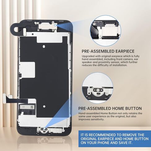 for iPhone SE 3rd / 2nd Generation and for iPhone 8 Screen Replacement with Home Button 4.7" SE3 LCD Display SE 2022 3D Touch Digitizer with Ear Speaker Front Camera Full Repair Tools Kit in Saudi Arabia