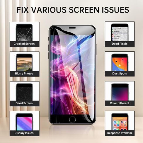 for iPhone SE 3rd / 2nd Generation and for iPhone 8 Screen Replacement with Home Button 4.7" SE3 LCD Display SE 2022 3D Touch Digitizer with Ear Speaker Front Camera Full Repair Tools Kit in Saudi Arabia