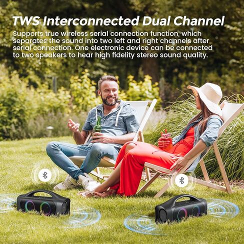 Bluetooth Speaker,70W(100W Peak) Portable Speaker Loud/HiFi/Deep Bass, IPX7 Waterproof Outdoor Party Speakers Wireless with Stereo Pairing/AUX/USB/Speaker for Party,Beach,BBQ,Park,Travel,Home in Saudi Arabia