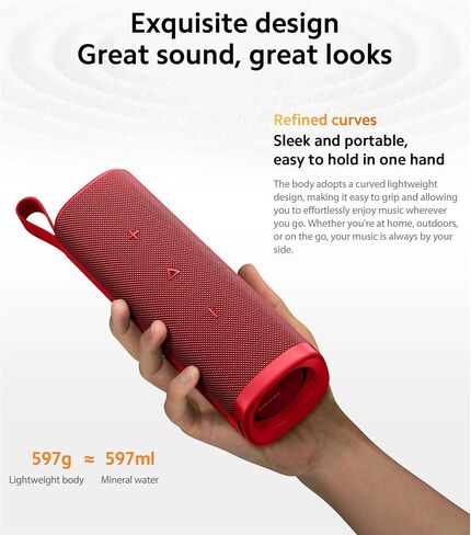 Xiaomi Portable Bluetooth Speaker (30W), Sound, True Wireless Stereo, Bluetooth 5.4, IP70 Waterproof, Long Time Playback, Red in Saudi Arabia