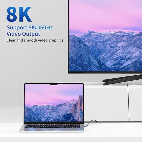 محول مغناطيسي USB C بقدرة 240 وات، 2 حزمة من محولات USB C مغناطيسية مستقيمة مع 4 موصلات، شحن سريع 24 سنًا 40 جيجابت في الثانية 8K 60 هرتز لـ Thunderbolt 3/4، MacBook Pro/Air/، كمبيوتر محمول، سويتش، iPhone 15Pro/Max in Kuwait