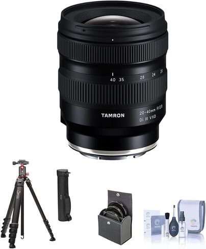 عدسة Tamron 20-40 مم f/2.8 Di III VXD لحزمة Sony E مع حامل ثلاثي القوائم من الألومنيوم ورأس كروي AB1، طقم فلتر 67 مم، طقم تنظيف in Saudi Arabia