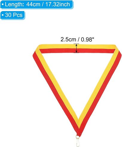 PATIKIL Award Neck Ribbons with Snap Clips, 30 Pcs Polyester Striped Medal Lanyards Ribbon for Competitions Sports Meetings Sports Party, Black Orange in Saudi Arabia