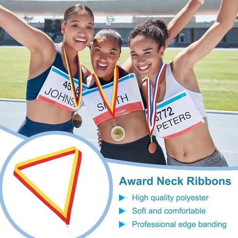 PATIKIL Award Neck Ribbons with Snap Clips, 30 Pcs Polyester Striped Medal Lanyards Ribbon for Competitions Sports Meetings Sports Party, Black Orange in Saudi Arabia