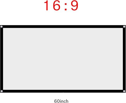 16:9 Projection Screen, Foldable Portable Projector Movies Screens for Home Theater Outdoor Indoor White Projector Curtain Projection Screen Designed with Black Edging and Hanging Holes(60 inches) in Saudi Arabia