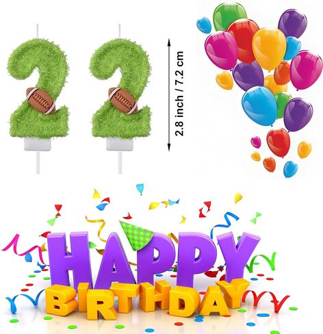 22 شمعة عيد ميلاد، شموع الكيك الثانية والعشرون، فضية عيد ميلاد سعيد عدد 22 شمعة لتزيين الكيك للرجال والنساء in Kuwait