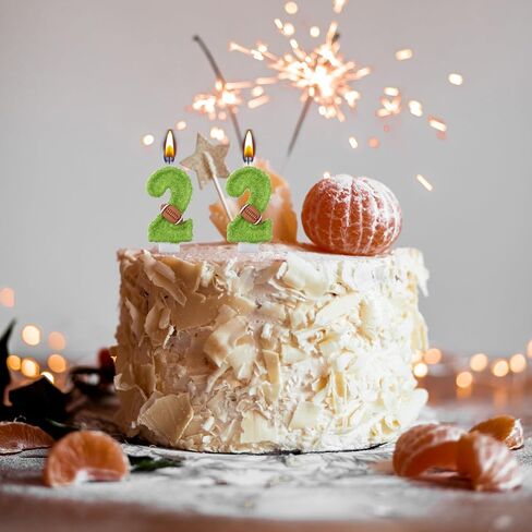 22 شمعة عيد ميلاد، شموع الكيك الثانية والعشرون، فضية عيد ميلاد سعيد عدد 22 شمعة لتزيين الكيك للرجال والنساء in Kuwait