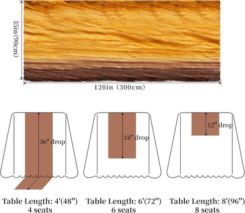 Cheesecloth Table Runner, Gradient-Light and Dark Blue Gauze Table Runner, Widely Use Cheese Cloth Table Runner 120 Inches Long, Versatile Sheer Table Runner with Crinkle, for DIY, Party in Saudi Arabia