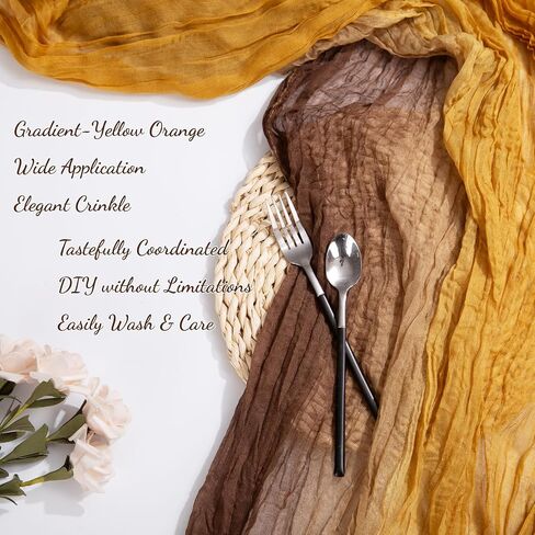 Cheesecloth Table Runner, Gradient-Light and Dark Blue Gauze Table Runner, Widely Use Cheese Cloth Table Runner 120 Inches Long, Versatile Sheer Table Runner with Crinkle, for DIY, Party in Saudi Arabia
