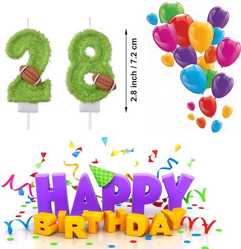 28 82 Birthday Candles, 28th 82nd Cake Candles, Silver Happy Birthday Number 28 82 Candles Cake Topper Decorations for Party Men Women in Kuwait