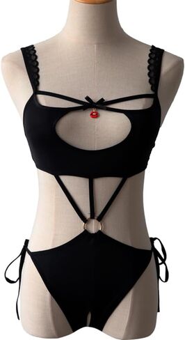 Sexy Anime Cosplay bodysuit Women's One Piece Swimsuit Monokini V Neck Hollow Out Swimwear Beach Dress in Kuwait