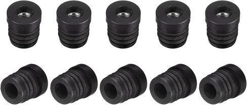 uxcell 4Pcs Plastic Threaded Tube Inserts with M8 Thread, for 19mm/0.75" OD Round Tube, Adjustable Round Black Plastic Plug Caster Insert Chair End Caps Furniture Leg Plug in Saudi Arabia