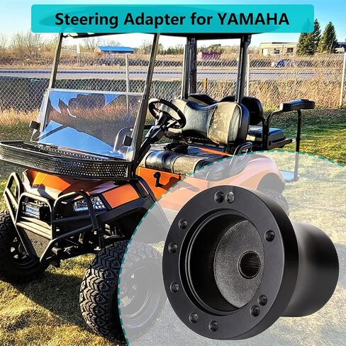 10L0L Golf Cart Steering Wheel Adapter Chrome Hub for Yamaha Golf Carts- Silver/Black in Saudi Arabia