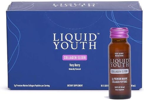 Premium Collagen Elixir Shot for Women & Men - Liquid Marine Collagen Drink for Hair Growth, Skin, Nail, Bone & Joint Health - Travel-Friendly Bottle (Passion Fruit, 10 Servings Per Box) in Saudi Arabia