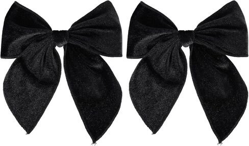 Yellow Velvet Ribbon Linen Hair Bows 5" Soft Velvet Fable Bow Alligator Clip Barrettes Toddler Teen Ponytail Knot Bows Hair Accessories for Little School Girls Kids Baby in Saudi Arabia